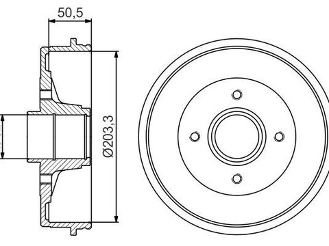 Tambur frana 0 986 477 175 BOSCH pentru Renault Twingo Renault Clio Renault Logan Renault Tondar Renault Symbol Renault Thalia Dacia Sandero Renault Loganstepway