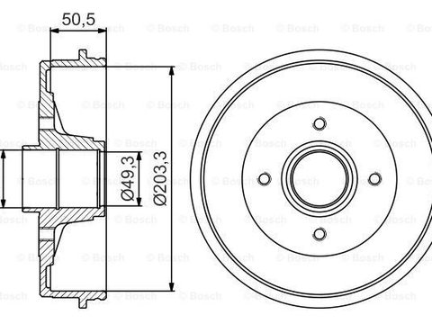 Tambur frana 0 986 477 197 BOSCH pentru Nissan Note Nissan March Nissan Micra