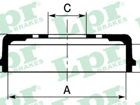 Tambur frana 7D0044 LPR pentru Fiat 127 Fiat Panda Fiat 126 Fiat 128 Fiat Ritmo Fiat Strada Fiat Regata Fiat Uno Fiat Cinquecento Fiat Fiorino Seat Ibiza