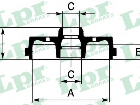 Tambur frana 7D0135 LPR pentru Opel Corsa Opel Vita Opel Tigra Chevrolet Corsa