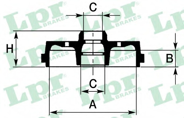 Tambur frana 7D0139 LPR pentru Opel Corsa Opel Vita Opel Tigra Chevrolet Corsa