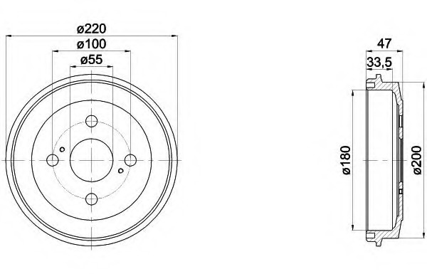 Tambur frana 94036400 TEXTAR pentru Toyota Bb