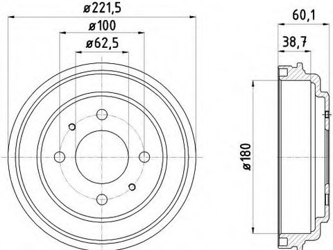 Tambur frana 94037600 TEXTAR pentru Hyundai Amica Hyundai Atos Hyundai Atoz Hyundai Santro