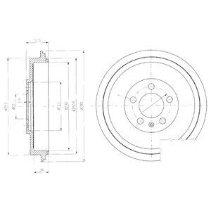 Tambur frana BF406 DELPHI pentru Vw Caddy Vw Panel Skoda Octavia