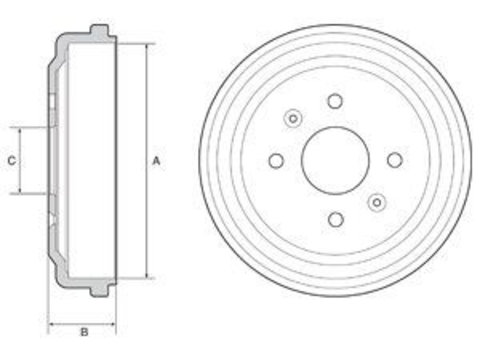 Tambur frana BF548 DELPHI pentru Chevrolet Aveo Chevrolet Kalos Chevrolet Beat Chevrolet Matiz Chevrolet Spark