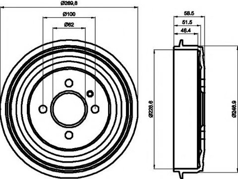 Tambur frana BMW 3 limuzina (E30), BMW 3 Cabriolet (E30) - TEXTAR 94009300