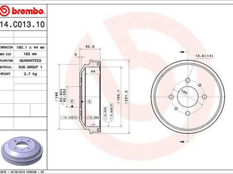 Tambur frana BREMBO 14.C013.10