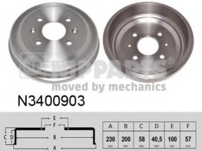 Tambur frana CHEVROLET AVEO Hatchback (T250, T255) (2007 - 2016) NIPPARTS N3400903 piesa NOUA