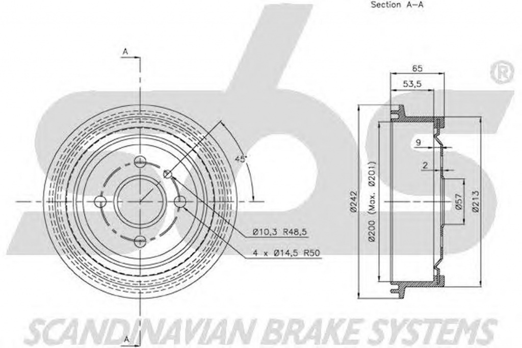 Tambur frana CHEVROLET LACETTI J200 sbs 1825259905