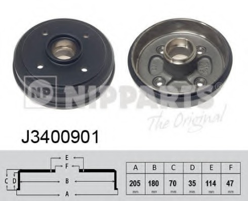 Tambur frana # Chevrolet Matiz 2005 2006 2007 2008 2009 2010 2011 2012 2013 2014 2015 2016 2017 2018 2019 2020 2021 2022 2023 2024 2025 # J3400901 # NIPPARTS
