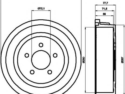 Tambur frana CHRYSLER GRAND VOYAGER IV (RG, RS), CHRYSLER VOYAGER Mk II (GS), DODGE CARAVAN - TEXTAR 94028100