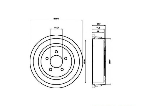 Tambur frana Chrysler GRAND VOYAGER V (RT) 2007-2016 #2 14774710