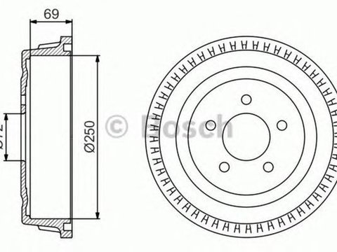 Tambur frana CHRYSLER VOYAGER III GS BOSCH 0986477185