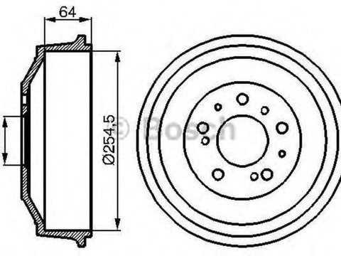 Tambur frana CITROEN C25 caroserie 280 290 BOSCH 0986477031