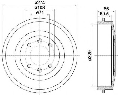 Tambur frana CITROEN XSARA Break N2 HELLA 8DT355301231