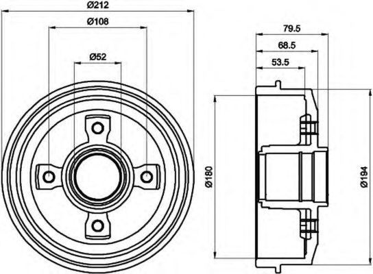 Tambur frana CITROEN XSARA Break N2 HELLA 8DT355301241