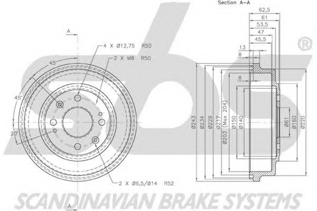 Tambur frana CITROEN ZX N2 sbs 1825254001