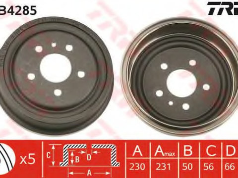 Tambur frana DB4285 TRW pentru Opel Vectra Opel Zafira