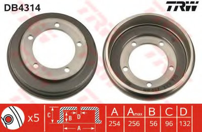 Tambur frana DB4314 TRW pentru Ford Transit