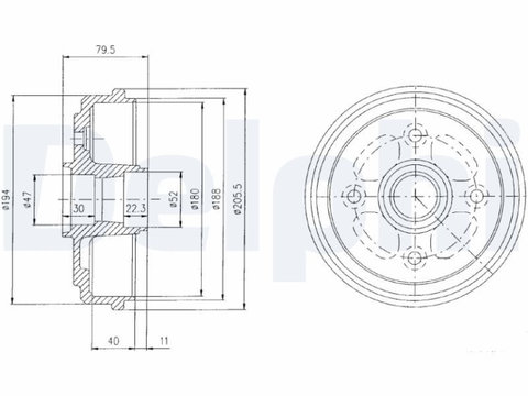 Tambur frana DELPHI BF400