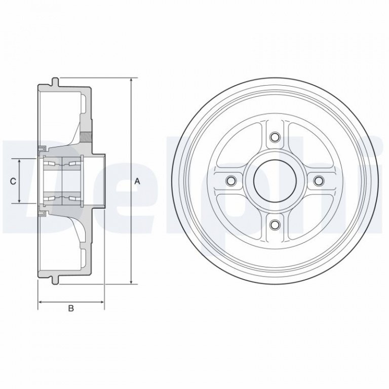 Tambur frana DELPHI BFR595 model DACIA LOGAN III (3K_) 2021 2022 2023 2024 2025