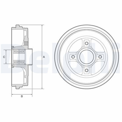 Tambur frana DELPHI BFR626