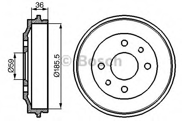 Tambur frana # Fiat 126 1972 1973 1974 1975 1976 1977 # 0 986 477 055 # BOSCH