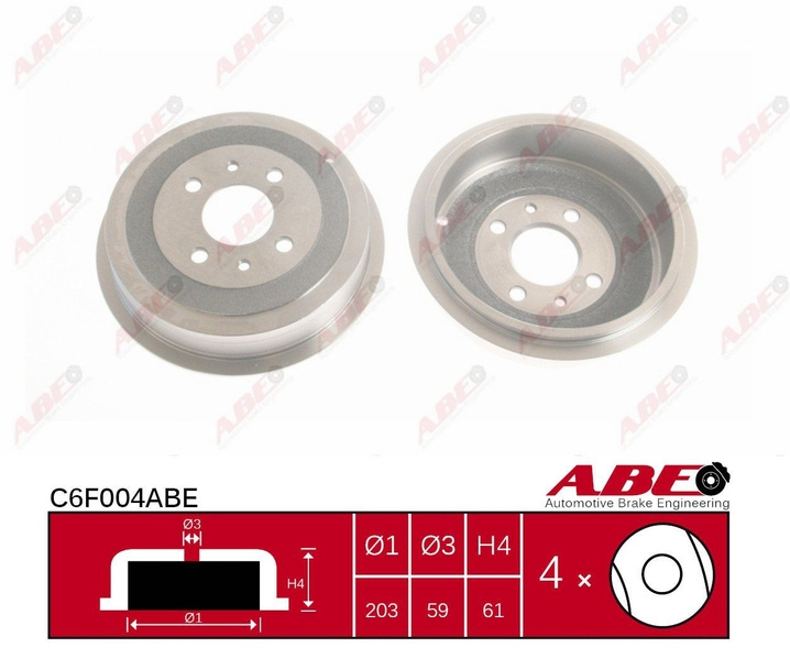 Tambur frana FIAT BRAVA 182 Producator ABE C6F004ABE