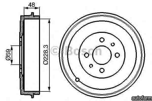 Tambur frana FIAT LINEA 323 BOSCH 0 986 477 088