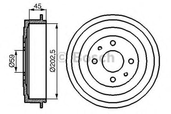 Tambur frana FIAT PANDA 169 BOSCH 0986477109