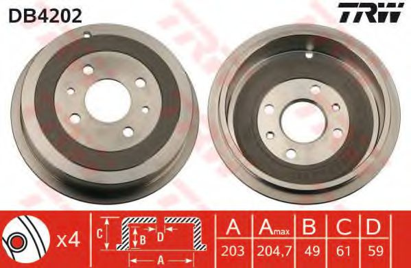 Tambur frana FIAT PANDA Van (169) (2004 - 2016) QW