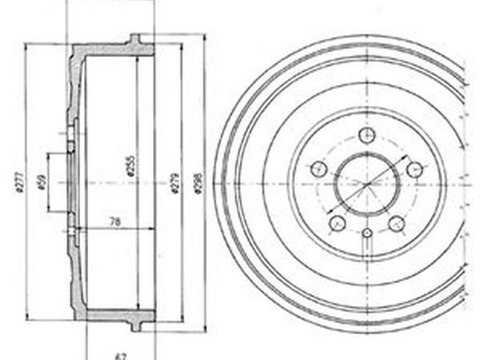 Tambur frana FIAT SCUDO caroserie 220L DELPHI BF325