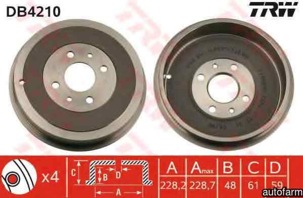 Tambur frana FIAT TIPO 160 TRW DB4210