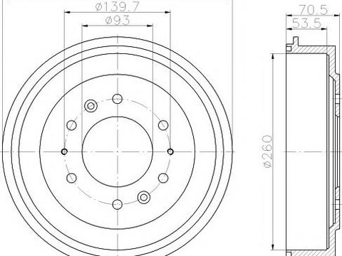 Tambur frana FORD ECONOVAN (KBA, KCA), FORD ECONOVAN caroserie (KAA) - TEXTAR 94020800