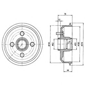 Tambur frana FORD FIESTA IV (JA, JB) (1995 - 2002) DELPHI BF229 piesa NOUA