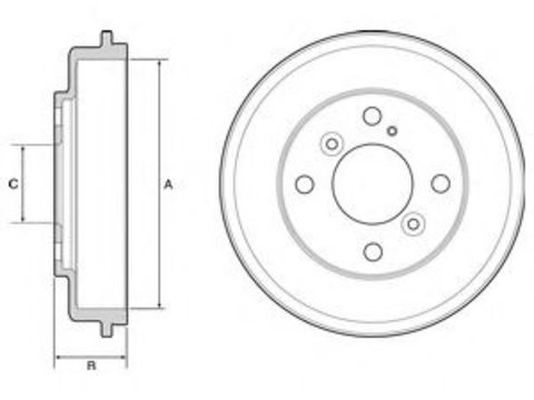 Tambur frana FORD FIESTA VI Van (2009 - 2016) DELPHI BF525