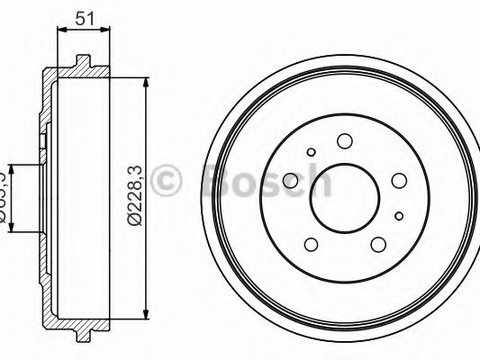 Tambur frana FORD FOCUS II (DA_) (2004 - 2012) Bosch 0 986 477 219