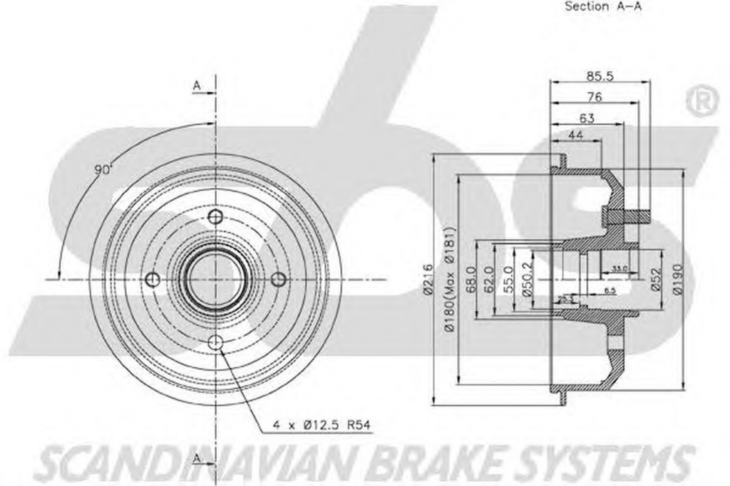 Tambur frana FORD KA RB sbs 1825252526