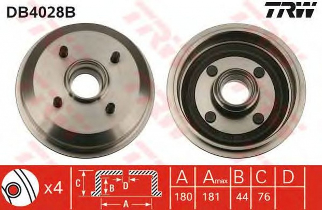 Tambur frana FORD KA RB TRW DB4028B