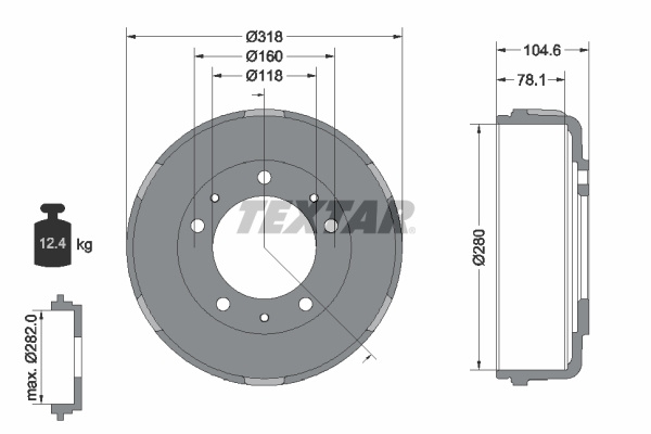 Tambur frana ~ Ford Transit 2000 2001 2002 2003 20