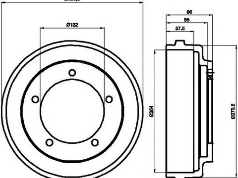 Tambur frana FORD TRANSIT bus (E_ _), FORD TRANSIT Van (E_ _), FORD TRANSIT platou / sasiu (E_ _) - TEXTAR 94013200