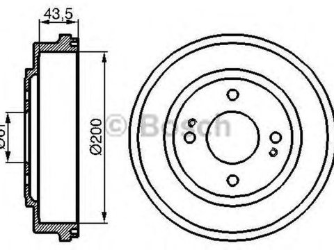 Tambur frana HONDA CIVIC V limuzina EG EH BOSCH 0986477081