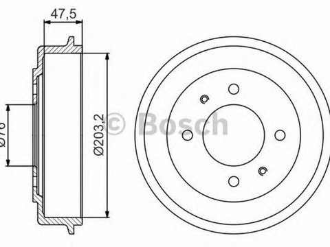 Tambur frana HYUNDAI LANTRA II Wagon J-2 BOSCH 0986477180