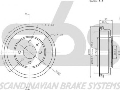 Tambur frana HYUNDAI SONATA V NF sbs 1825253410