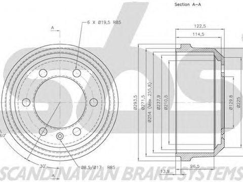 Tambur frana IVECO DAILY II autobasculanta sbs 1825262306