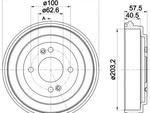 Tambur frana KIA PRIDE (DA), KIA RIO II limuzina (JB), KIA RIO II (JB) - TEXTAR 94035900