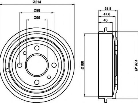 Tambur frana LANCIA DEDRA (835), LANCIA DELTA Mk II (836), FIAT TEMPRA (159) - TEXTAR 94014800