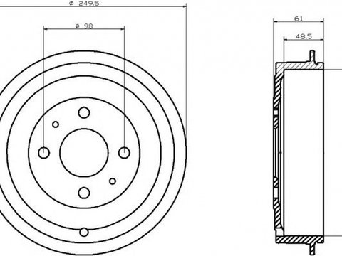 Tambur frana LANCIA DELTA II 836 TEXTAR 94019900