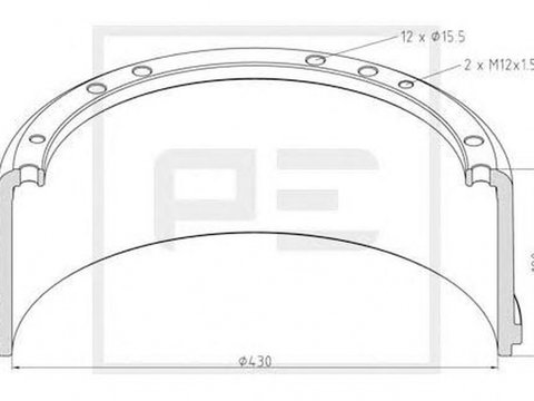 Tambur frana MERCEDES-BENZ MK PEAUTOMOTIVE 01640600A