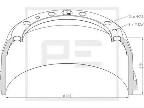 Tambur frana MERCEDES-BENZ MK PEAUTOMOTIVE 01642900A